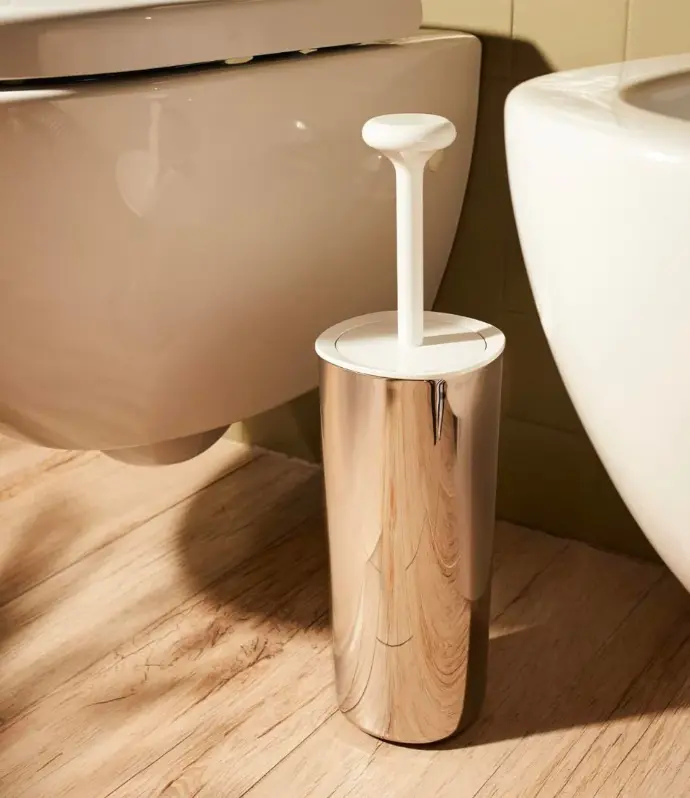 Birillo - Escobilla de Baño en branco e acero inox.