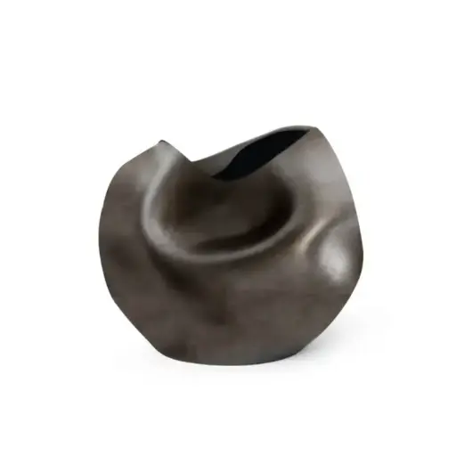 [Q314/6] Florero Malamocco en preto dorado mediano